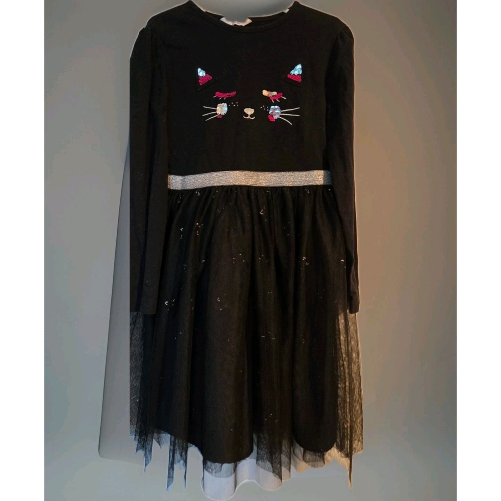 Primark toddler girl black cat‎ tutu dress size 7-8 yo Halloween